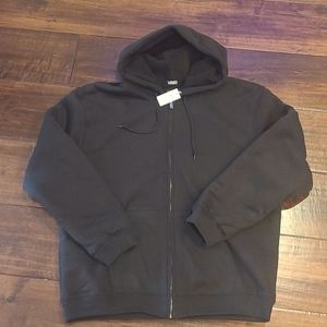 NWT Men's Gap Sherpa Lined Zip Up Hoodie Sze Large Black